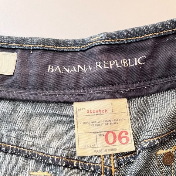 Banana Republic Denim Bermuda Raw Cut Hem Shorts Blue Small Medium 6 - Picture 8 of 12